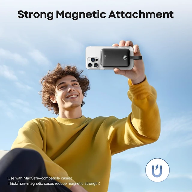 Alt view image 7 of 7 - Magnetic Power Bank 10000mAh, 30W Wireless Portable Charger with Fast Charging USB-C Cable,Qi2 Certified 15W Battery Pack with LED Display for iPhone 18 Pro/17/16/15/14/13 Series, Galaxy