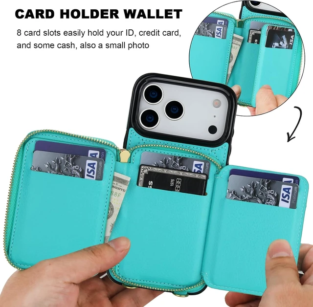 Alt view image 4 of 7 - Crossbody Wallet Case for iPhone 18 Pro Max / 17 Pro Max Mint Green