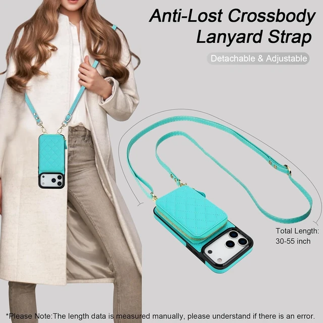 Alt view image 5 of 7 - Crossbody Wallet Case for iPhone 18 Pro Max / 17 Pro Max Mint Green