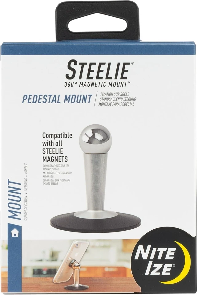 Main image of Steelie Pedestal Mount - Tabletop Stand Compatible with MagSafe iPhones & Tablets - Magnetic Desk Phone Mount - Phone Holder Accessories for Hands-Free Use & Adjustable Viewing