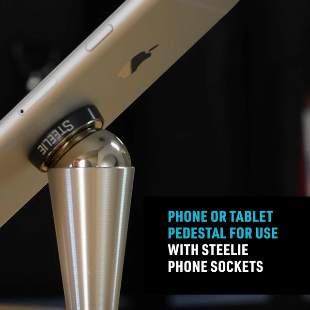 Alt view image 3 of 7 - Steelie Pedestal Mount - Tabletop Stand Compatible with MagSafe iPhones & Tablets - Magnetic Desk Phone Mount - Phone Holder Accessories for Hands-Free Use & Adjustable Viewing