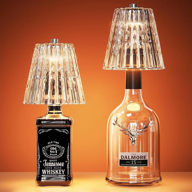 Main image of Wireless Bottle Lamp Crystal Lampshade, LED Bottle Light Topper