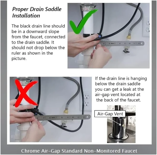 Alt view image 4 of 4 - Air Gap RO Auxiliary Faucet Chrome 1/4" Touch N'Flow Handle