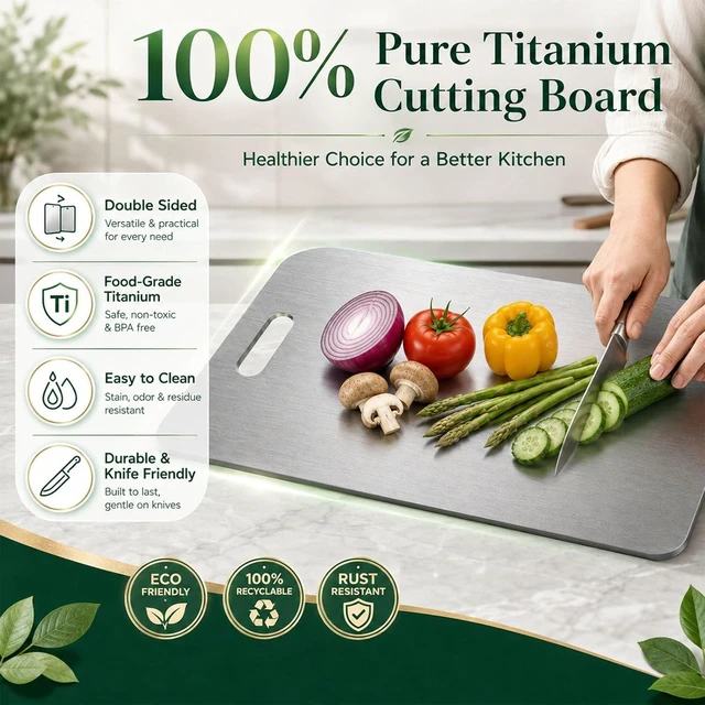 Alt view image 2 of 7 - Katori Titanium Cutting Boards for Kitchen,100% Pure Titanium Cutting Board