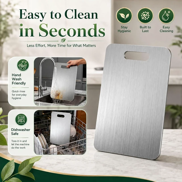 Alt view image 4 of 7 - Katori Titanium Cutting Boards for Kitchen,100% Pure Titanium Cutting Board