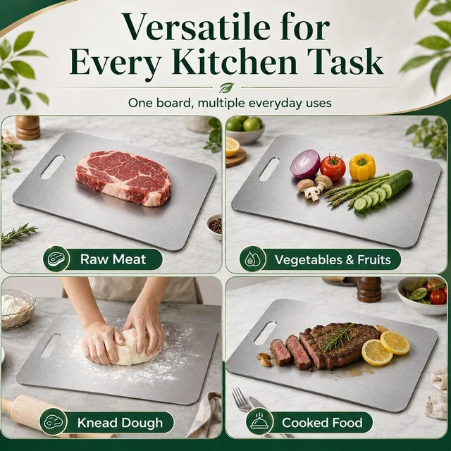 Alt view image 7 of 7 - Katori Titanium Cutting Boards for Kitchen,100% Pure Titanium Cutting Board