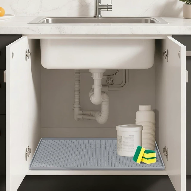 Main image of 36" x 24" Under Sink Mat for Kitchen Under Sink Organizer Waterproof
