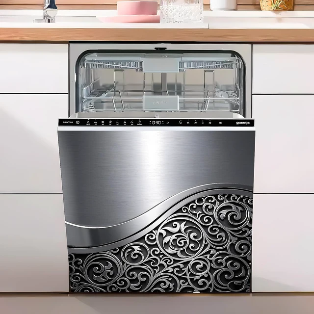 Alt view image 3 of 7 - Dishwasher Magnet Sticker Cover Panel Decal Refrigerator Magnetic Sticker Decorative for Kitchen Decoration,Fridge Door Cover,Home Appliances Decor Stickers 23.03"x25.59"