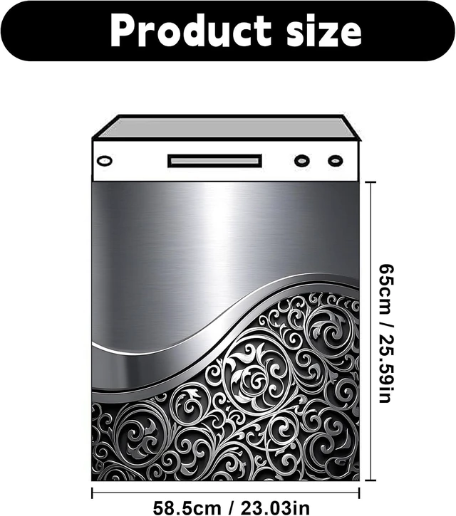 Alt view image 5 of 7 - Dishwasher Magnet Sticker Cover Panel Decal Refrigerator Magnetic Sticker Decorative for Kitchen Decoration,Fridge Door Cover,Home Appliances Decor Stickers 23.03"x25.59"