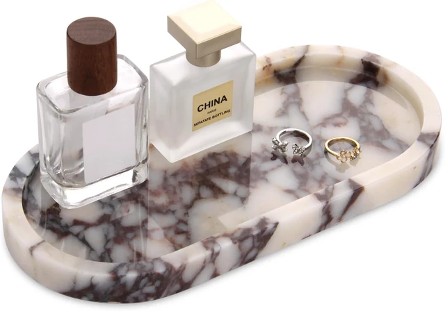 Main image of Natural Marble Tray Oval, Calacatta Viola, 10 x 5 x 0.6