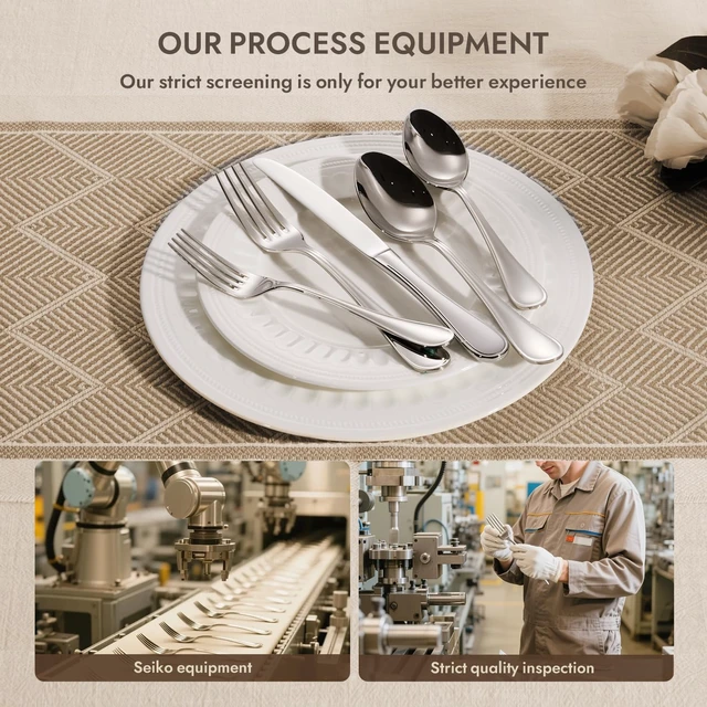 Alt view image 4 of 7 - 18/10 Stainless Steel Silverware Set for 4, 20 Piece Teardrop Flatware Set