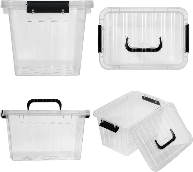 Alt view image 3 of 7 - 7 Qt Clear Plastic Storage Bins with Lids and Handle Small 6 Pack