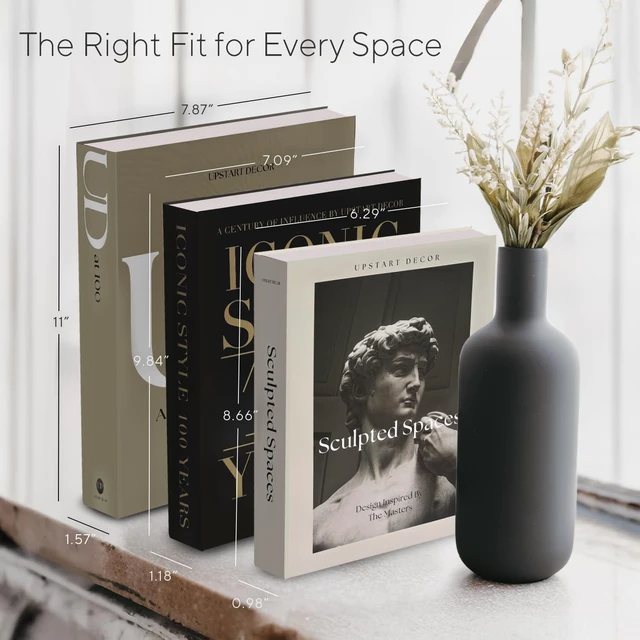 Alt view image 3 of 7 - Designer Decorative Books Set of 3, Contemporary Faux Books with Storage