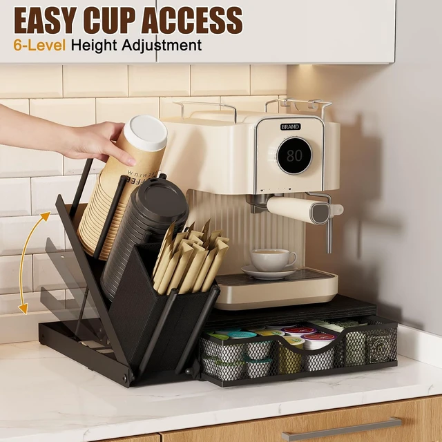 Alt view image 2 of 7 - Coffee Station Organizer with Cup and Lid Holder, 28-Pod K-Cup Holder