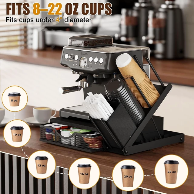 Alt view image 4 of 7 - Coffee Station Organizer with Cup and Lid Holder, 28-Pod K-Cup Holder