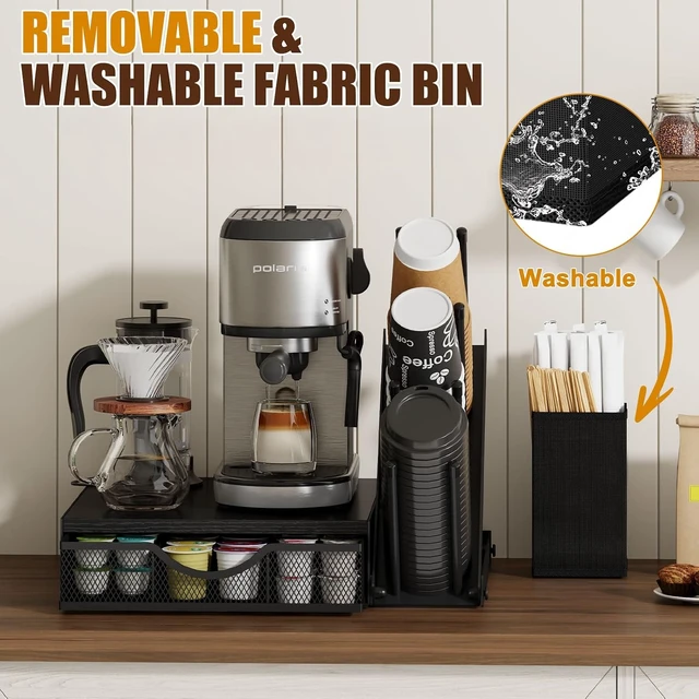 Alt view image 7 of 7 - Coffee Station Organizer with Cup and Lid Holder, 28-Pod K-Cup Holder