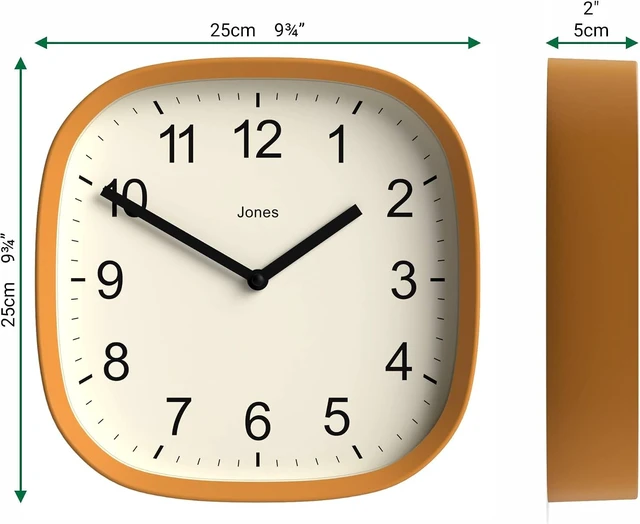Alt view image 4 of 7 - ® Sprite wall Clock | Modern Square Clock | 10" | Yellow