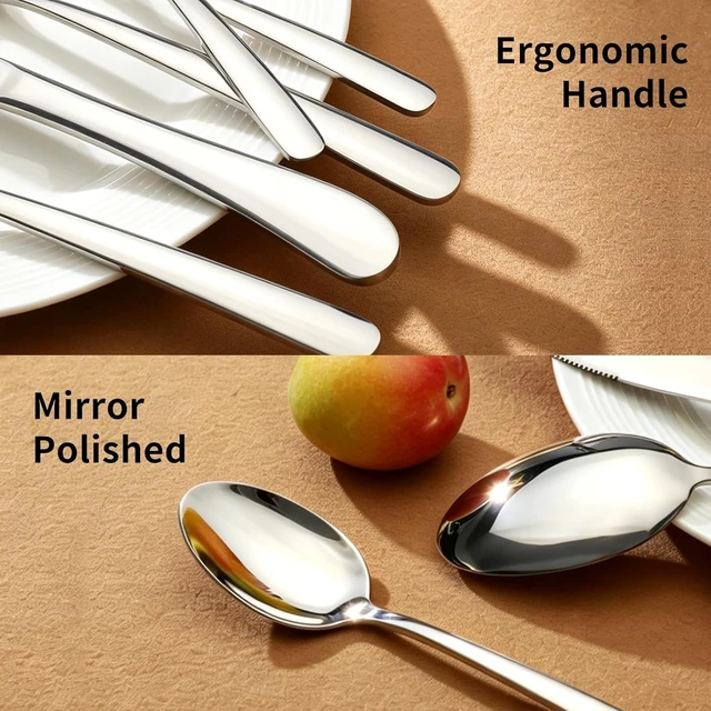 Alt view image 3 of 7 - Silverware Set with Steak Knives, 24-Piece Flatware Set for 4 Cutlery Set