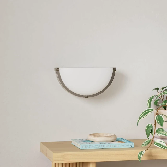 Alt view image 2 of 7 - 13 inch Dimmable LED Wall Sconce, Half Moon Wall Light Fixture, 3000K/4000K/5000K Color Temperature Adjustable, Modern Bathroom Vanity Light FixturesSuper Bright 950 Lumen (Brushed Nickel)
