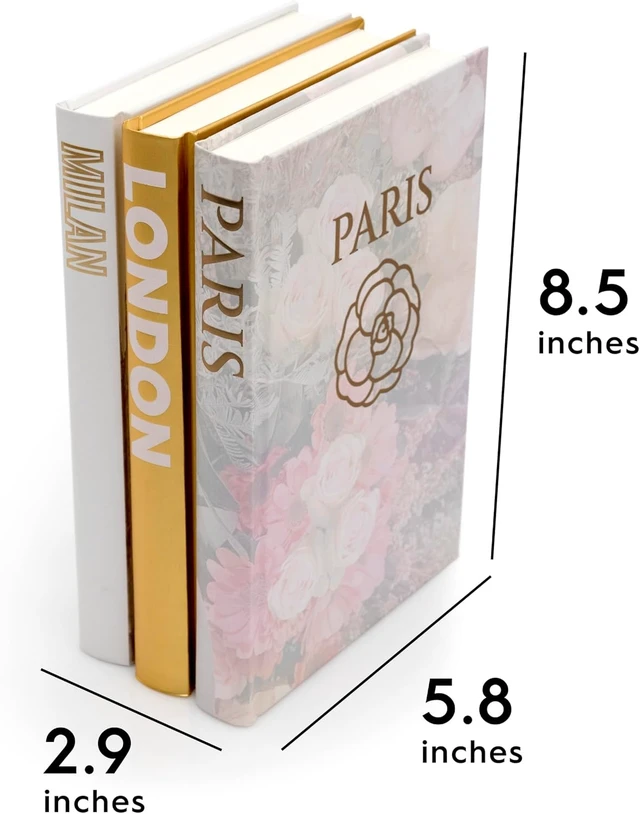 Alt view image 3 of 7 - Gold Decorative Books for Home Decor - Set of 3 Shelf Decor