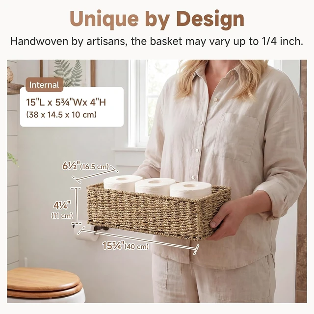 Alt view image 2 of 7 - Toilet Paper Basket, Bathroom Basket Organizer for Storage
