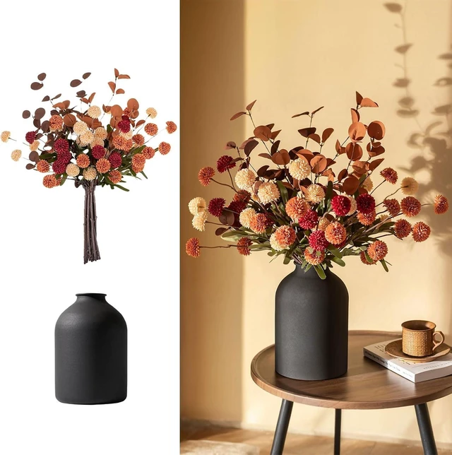 Main image of Faux Flowers Table Centerpiece for Dining Room, Fall Flower in Vase