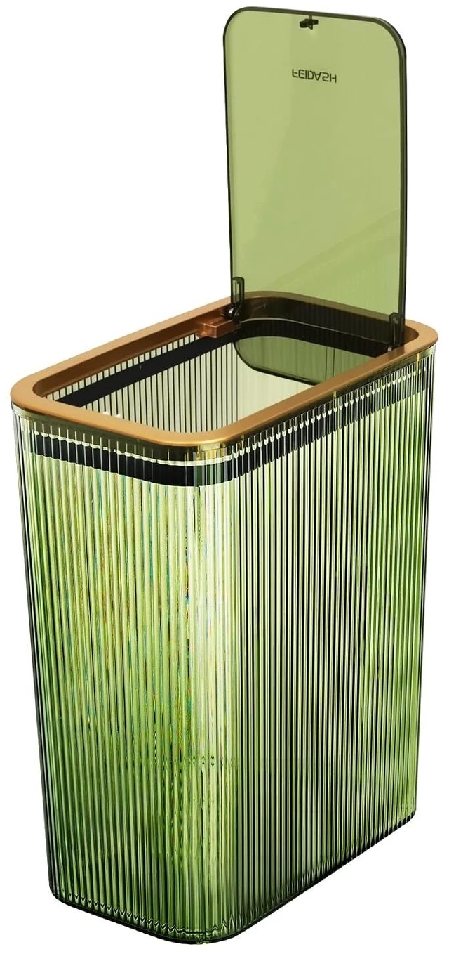 Main image of Bathroom Trash Cans with Lids, 2.6 Gallon (Green)