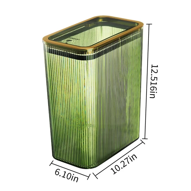 Alt view image 7 of 7 - Bathroom Trash Cans with Lids, 2.6 Gallon (Green)