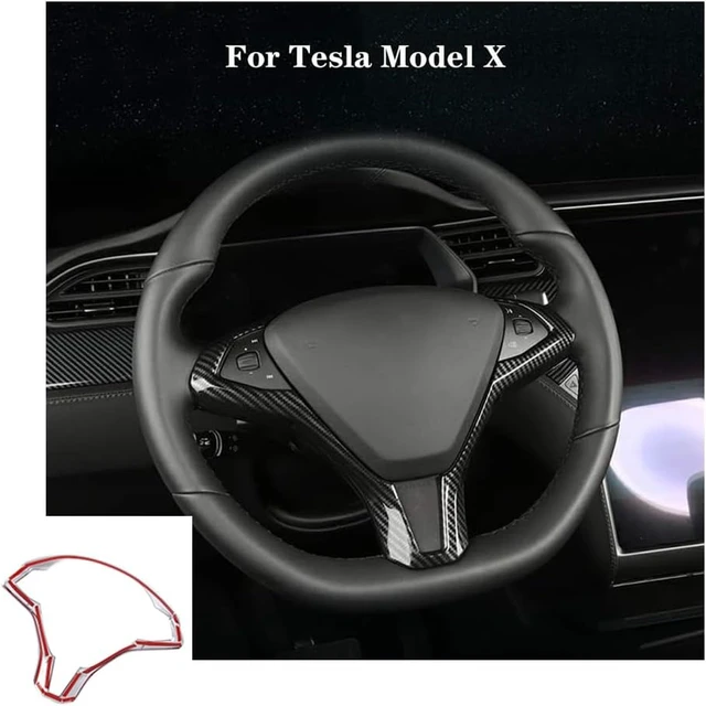 Alt view image 6 of 7 - OUBOLUN Carbon Steering Wheel Trim For Tesla Model S Model X 2016-2020