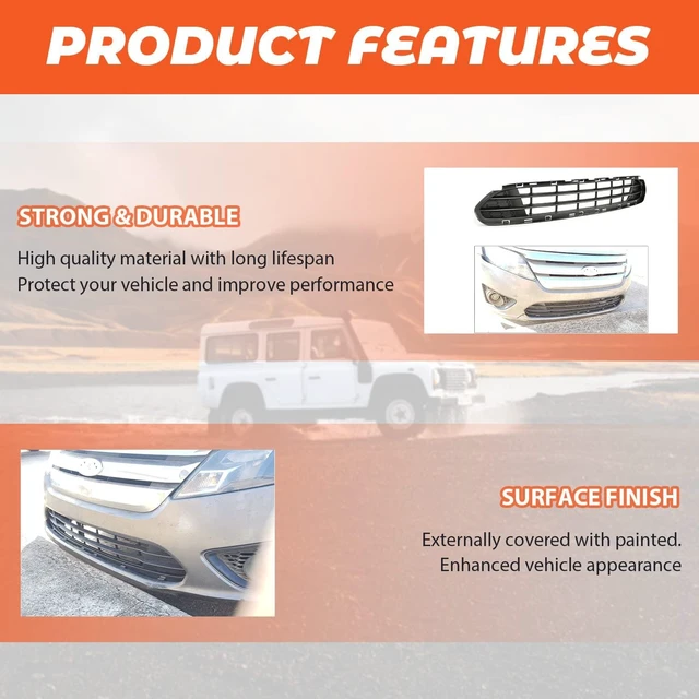 Alt view image 4 of 7 - Lower Grille Compatible with 2010-2012 Fusion Hybrid&S&SE&SEL&Sport