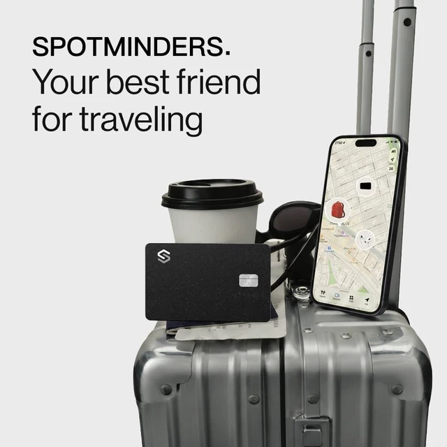 Alt view image 2 of 7 - SPOTMINDERS MFi Certified Wallet Tracker PRO Works with Find My IP68 Rechargeable Tracking Card for Wallet Luggage Passport 0.07in Slim Credit Card Design Item Finder