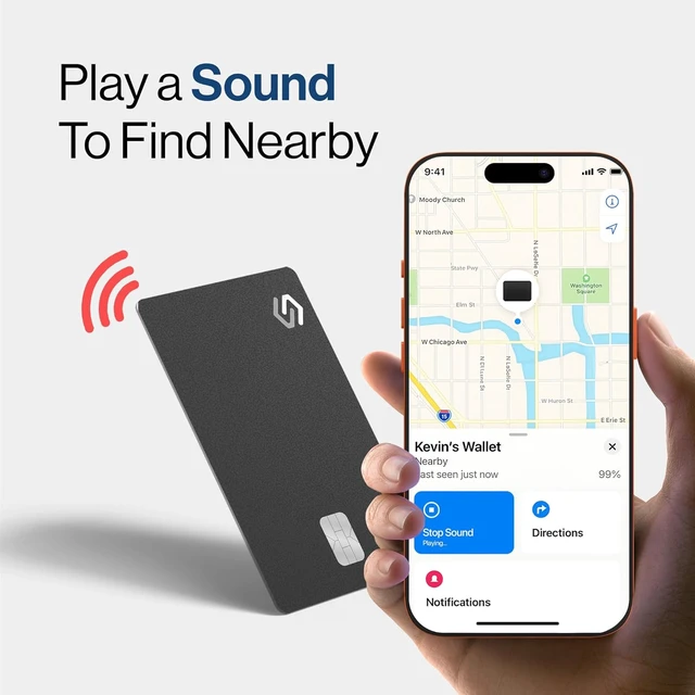 Alt view image 4 of 7 - SPOTMINDERS MFi Certified Wallet Tracker PRO Works with Find My IP68 Rechargeable Tracking Card for Wallet Luggage Passport 0.07in Slim Credit Card Design Item Finder