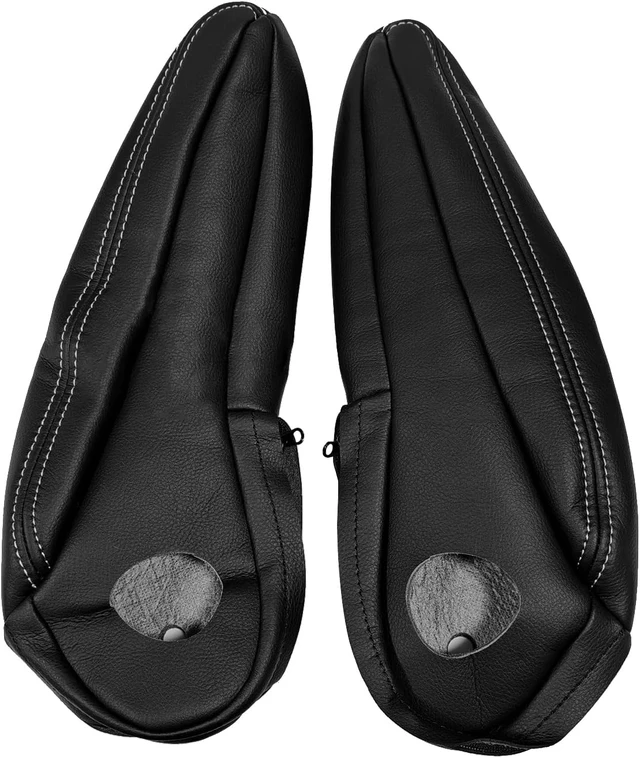 Alt view image 3 of 7 - Seat Armrest Leather Cover, Driver & Passenger Replacement Black Seat Armrest Cover Compatible with Chrysler Town & Country 2011-2016