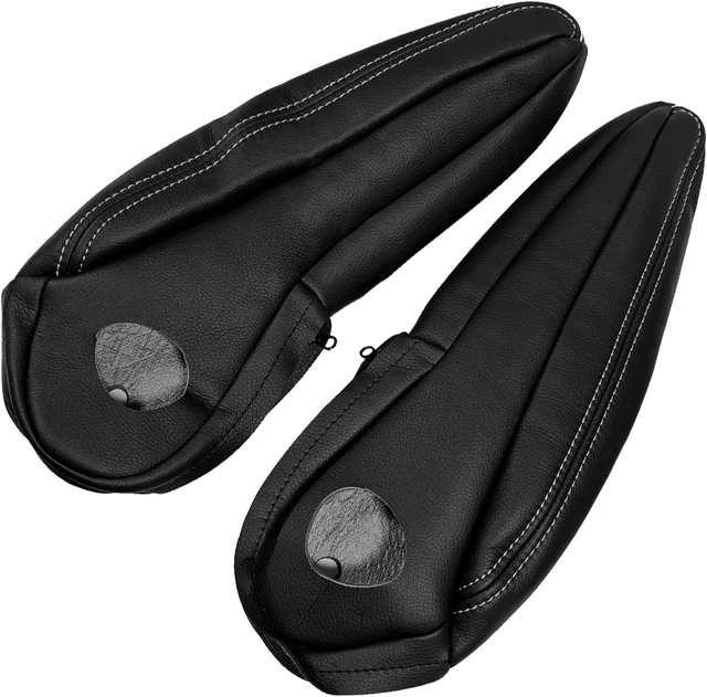 Alt view image 5 of 7 - Seat Armrest Leather Cover, Driver & Passenger Replacement Black Seat Armrest Cover Compatible with Chrysler Town & Country 2011-2016