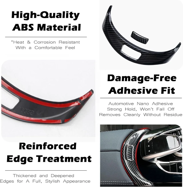 Alt view image 3 of 7 - Center Armrest Box Cover for Mercedes-Benz C-Class/GLC-Class W205 X253 (2015-2021) ABS Plastic Interior Trim Protector, Scratch-Resistant (W205, Carbon Fiber Texture)