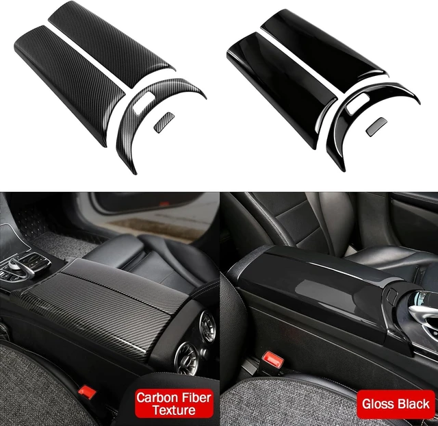 Alt view image 5 of 7 - Center Armrest Box Cover for Mercedes-Benz C-Class/GLC-Class W205 X253 (2015-2021) ABS Plastic Interior Trim Protector, Scratch-Resistant (W205, Carbon Fiber Texture)