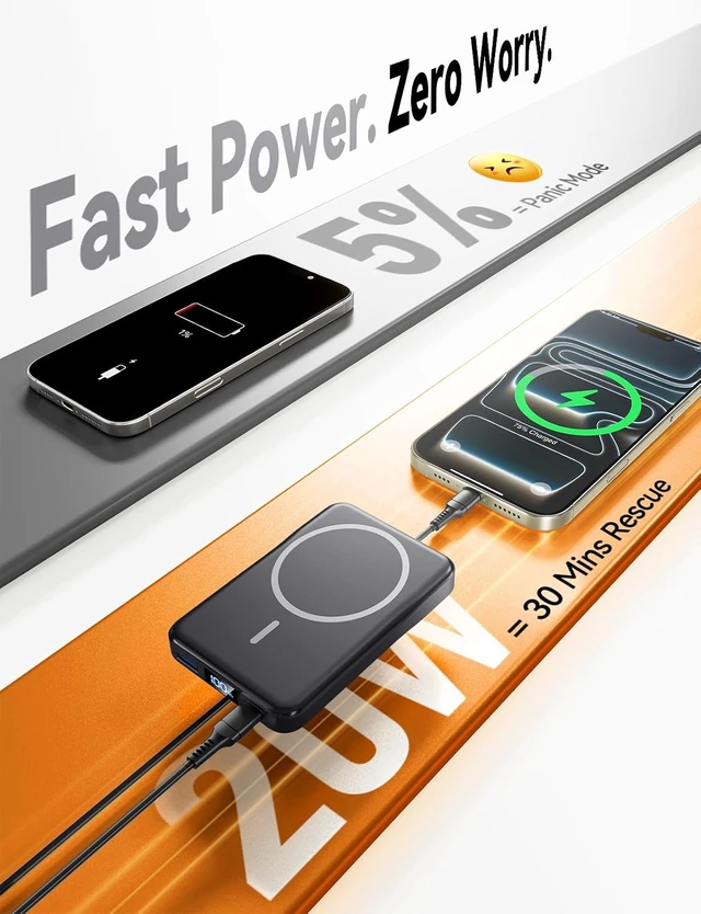 Alt view image 4 of 6 - Magnetic Portable Charger 10000mAh, Fast Charging MagSafe Battery Pack
