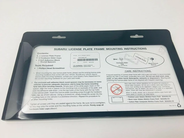Alt view image 3 of 3 - Logo License Plate Frame SOA342L167 Matte Black Outback Legacy Wrx STi Impreza Forester Crosstrek Brz Ascent Solterra Tribeca Trailseeker Uncharted Genuine OEM