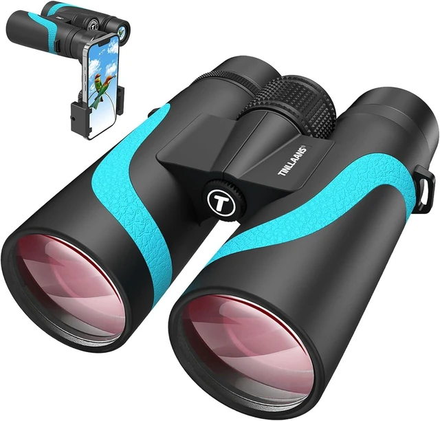 Main image of 15x55 UHD Binoculars for Adults High Powered with Phone Adapter - Large View, BAK4 Prism, Waterproof, Lightweight for Bird Watching, Hunting, Cruise, Travel, Camping (Blue)