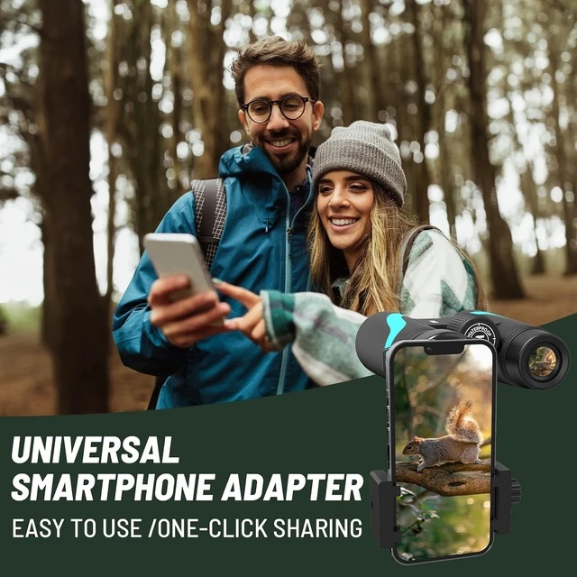 Alt view image 2 of 7 - 15x55 UHD Binoculars for Adults High Powered with Phone Adapter - Large View, BAK4 Prism, Waterproof, Lightweight for Bird Watching, Hunting, Cruise, Travel, Camping (Blue)