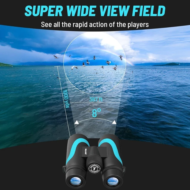 Alt view image 3 of 7 - 15x55 UHD Binoculars for Adults High Powered with Phone Adapter - Large View, BAK4 Prism, Waterproof, Lightweight for Bird Watching, Hunting, Cruise, Travel, Camping (Blue)