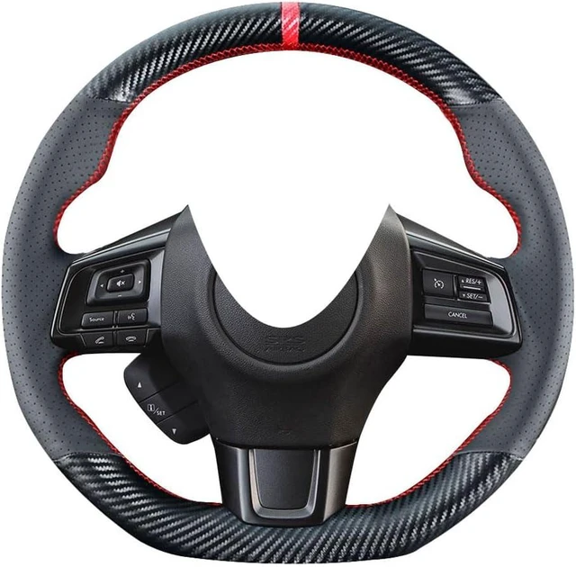 Main image of DIY Stitching Carbon Fiber Steering Wheel Cover for Subaru WRX STI and Levorg 2015 2016 2017 2018 2019 / STI S209 2019 15 inches Leather Interior Accessories