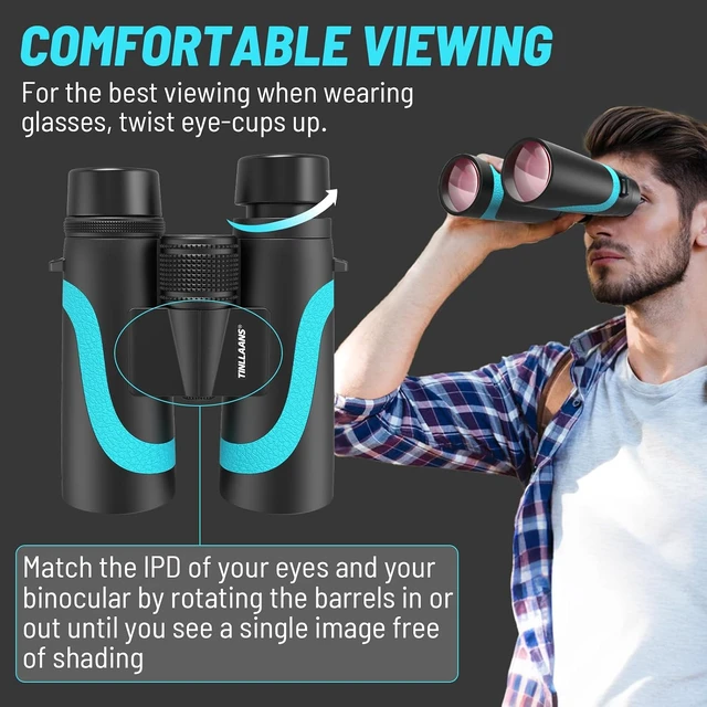 Alt view image 7 of 7 - 15x55 UHD Binoculars for Adults High Powered with Phone Adapter - Large View, BAK4 Prism, Waterproof, Lightweight for Bird Watching, Hunting, Cruise, Travel, Camping (Blue)
