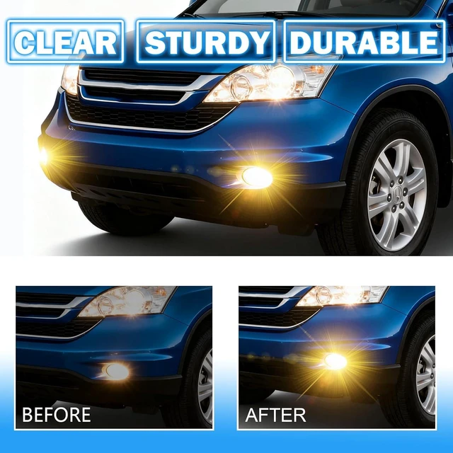 Alt view image 5 of 7 - Driving Fog Lights Lamps Compatible With 2007 2008 2009 Honda CRV Front Bumper Lamps with H11 12V 55W Halogen Bulbs & Switch and Wiring Kit (Clear Lens)