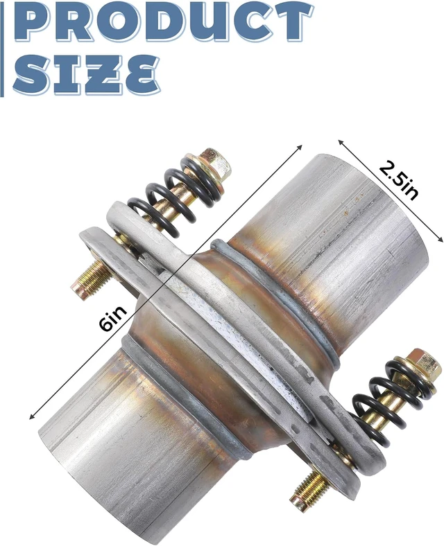 Alt view image 2 of 6 - Exhaust Flange,Car Accessories,1.75" 2" 2.25" 2.5" Exhaust Flex Spring Flanges,Exhausts Flange Spring Joint with Bolt and Gasket,Automotive Replacement,Suitable for Cars Trucks SUVs (2.5")