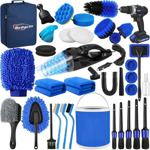 Main image of 38Pcs Car Detailing Kit Detailing Brush Set Car Wash Cleaning Kit Blue
