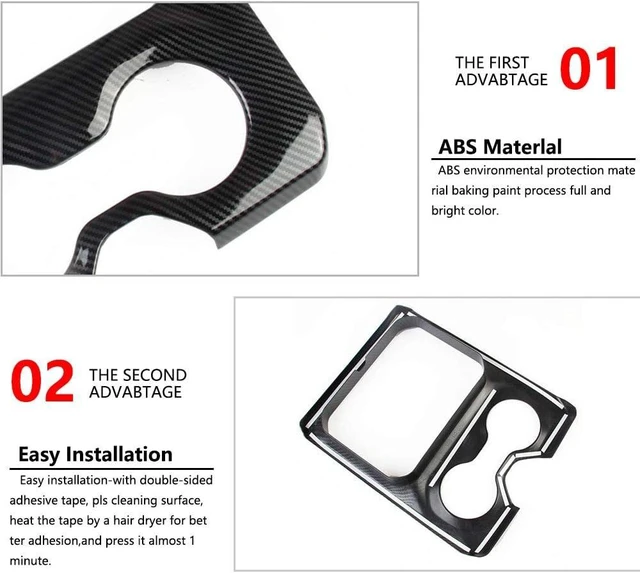 Alt view image 4 of 4 - Carbon Fiber Style Center Console Front Armrest Cup Holder Cover Trim Accessories for Dodge Ram 1500 2500 3500 2019-2026 (Model A)
