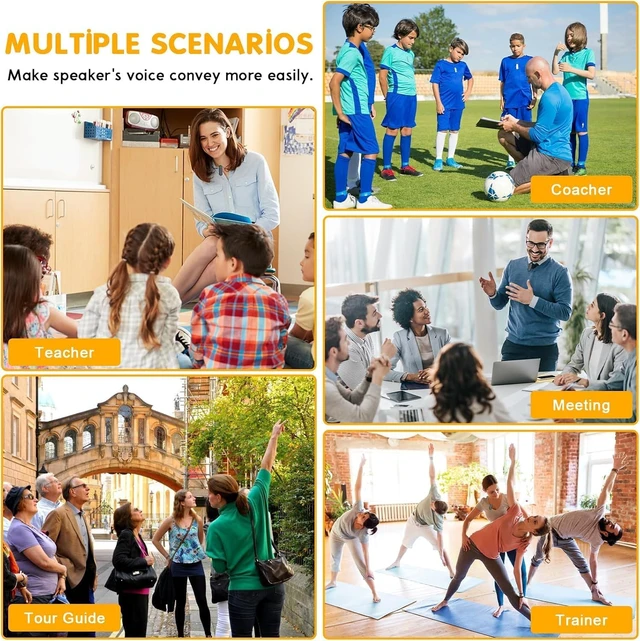 Alt view image 5 of 7 - Voice Amplifier Wireless Microphone for Teachers/Classroom/Yoga/Meeting,Portable Bluetooth Speaker with 2pcs Clip-On Magnetic Wireless Lavalier Lapel Microphones Mini Megaphone Speaker PA System Black