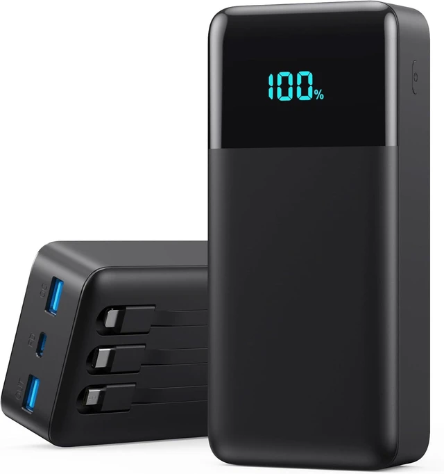 Main image of Portable Charger Power Bank 50800mAh,25W USB C Fast Charging Battery Pack with 3 Built in Cables & LED Display,6 Output 2 Input Travel Essentials Phone Charger for iPhone 17/16/15,Galaxy,Android etc