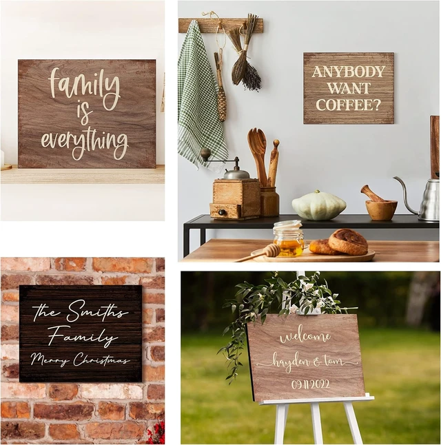 Alt view image 2 of 7 - Personalized Signs for Home, Custom Sign with Any Text, 3 Sizes - 12 Background Options & 8 Fonts - Customizable Sign 14X11